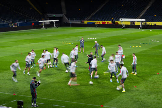 Players of Poland's national football team at a training