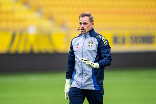 Goalkeeper coach Patrik Abrahamsson of the Swedish under-21