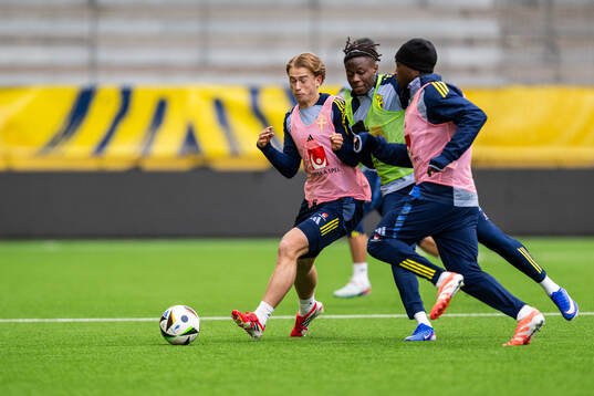 Noah Tolf and Alieu Njie of the Swedish under-21 national