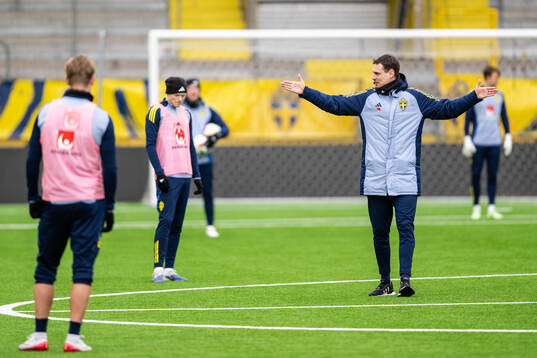 Head coach Daniel Bäckström of the Swedish under-21