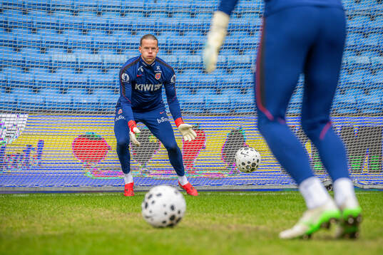 Goalkeeper Ørjan Håskjold Nyland of the Norwegian