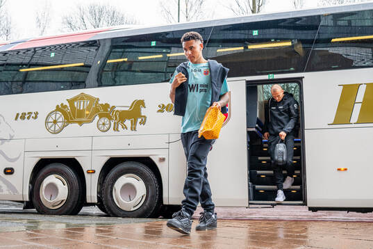 Antonio Nusa of the Norwegian national football team arrives