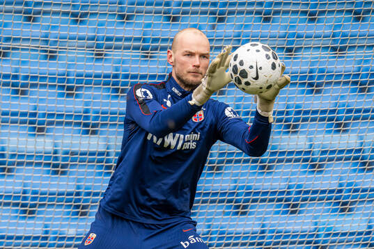 Goalkeeper Viljar Myhra of the Norwegian national football