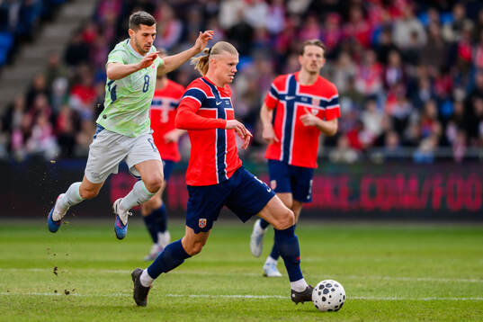 Remo Freuler of Switzerland and Erling Braut Haaland of