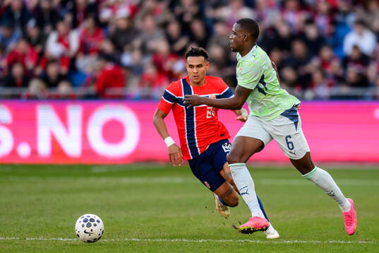 Antonio Nusa of Norway and Denis Zakaria of Switzerland