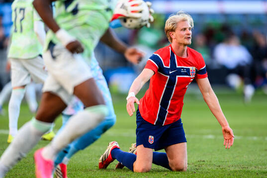 Morten Thorsby of Norway looks dejected