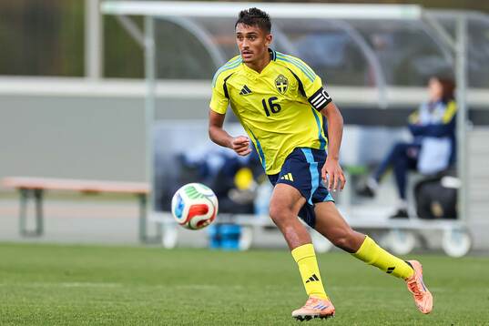 Ossian Nordvall of Sweden  the UEFA Under-19 Euro Qualifier
