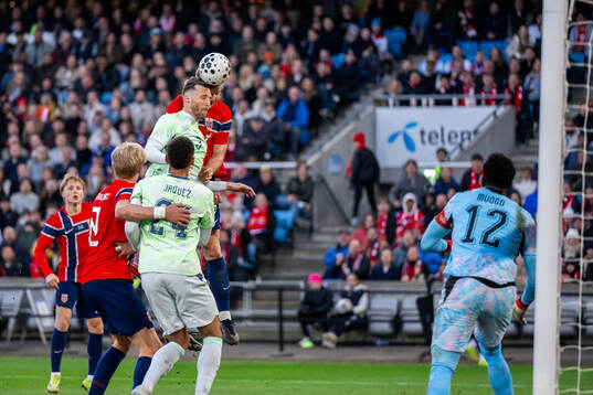 Silvan Widmer of Switzerland and Alexander Sørloth of