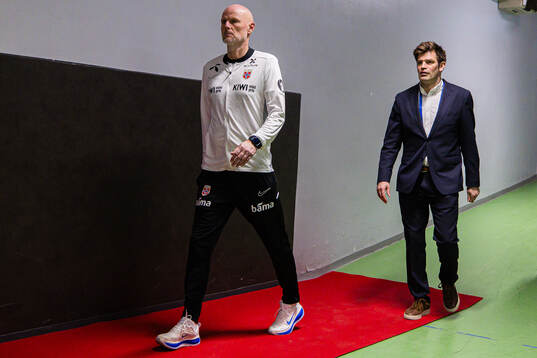 Head coach Ståle Solbakken of Norway at a press conference