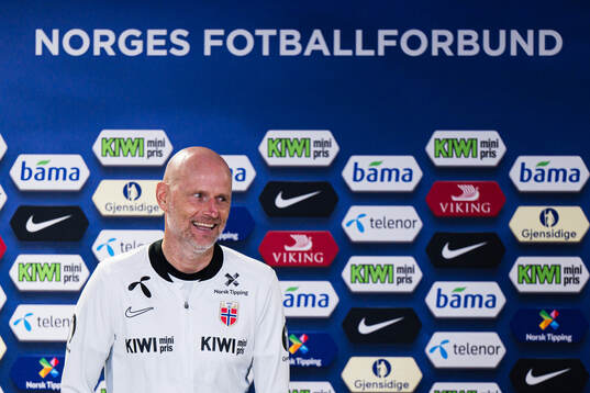 Head coach Ståle Solbakken of Norway at a press conference