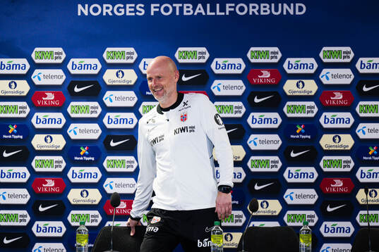 Head coach Ståle Solbakken of Norway at a press conference