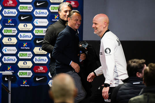 Head coach Ståle Solbakken of Norway at a press conference