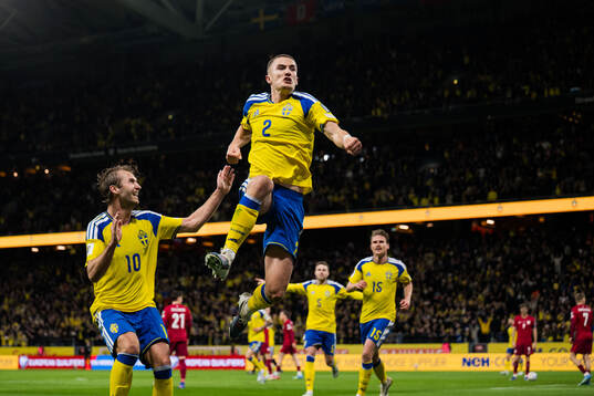 Gustaf Lagerbielke of Sweden celebrates
