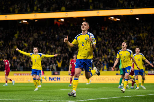 Gustaf Lagerbielke of Sweden celebrates
