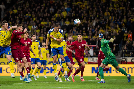 Gustaf Lagerbielke of Sweden scores the 2-1 goal against
