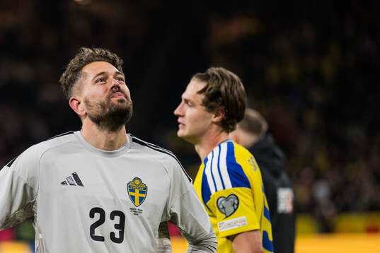 Goalkeeper Kristoffer Nordfeldt of Sweden
