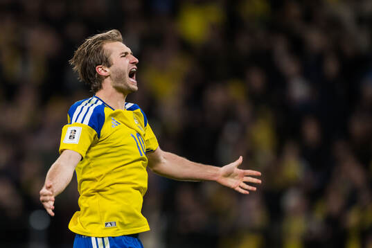 Benjamin Nygren of Sweden celebrates