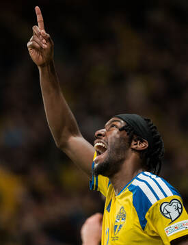 Anthony Elanga of Sweden celebrates