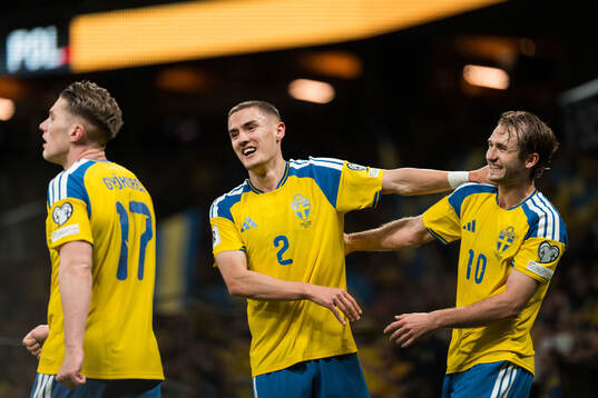 Viktor Gyökeres, Gustaf Lagerbielke and Benjamin Nygren of
