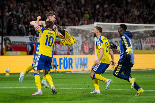 Benjamin Nygren, Viktor Gyökeres and Jesper Karlström of