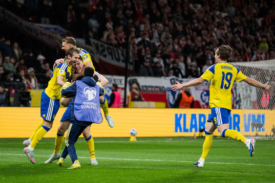 Benjamin Nygren, Viktor Gyökeres and Jesper Karlström of