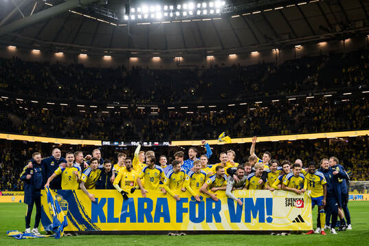 Players of Sweden celebrate