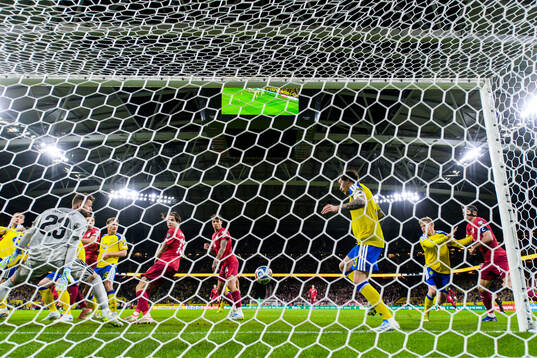 during the FIFA World Cup Qualifier play-off final football