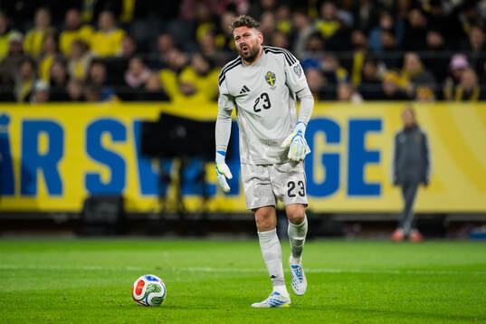 Goalkeeper Kristoffer Nordfeldt of Sweden