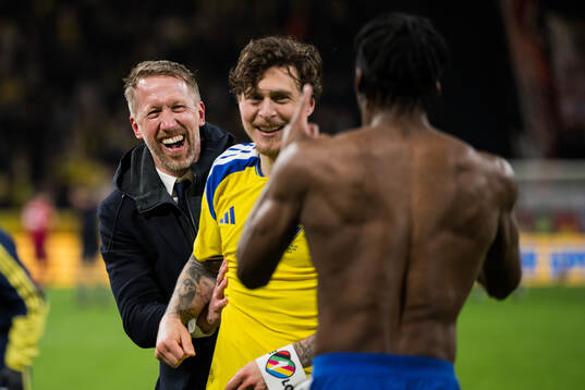Head coach Graham Potter, Victor Nilsson Lindelöf and