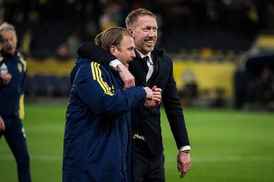 Assistant coach Björn Hamberg and Head coach Graham Potter