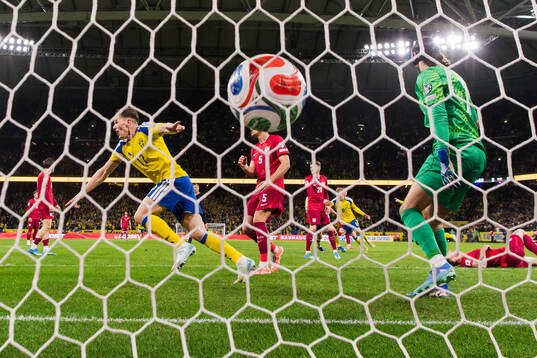 Viktor Gyökeres of Sweden celebrates