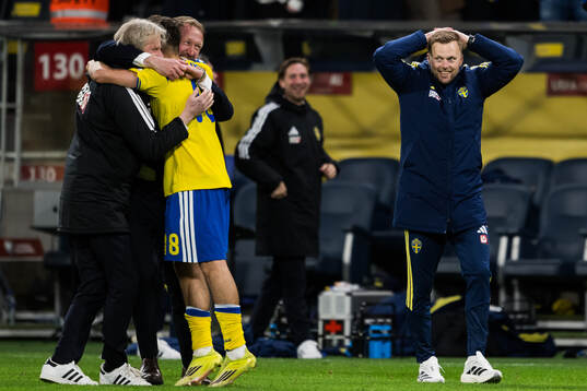 Team manager Stefan Pettersson, Head coach Graham Potter,