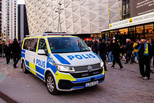Police outside Avicii Arena