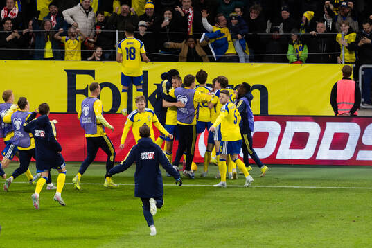 Players of Sweden celebrate