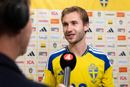 Benjamin Nygren of Sweden is interviewed