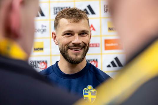 Jesper Karlström of Sweden is being interviewed