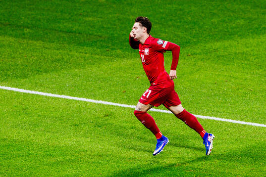 Nicola Zalewski of Poland celebrates