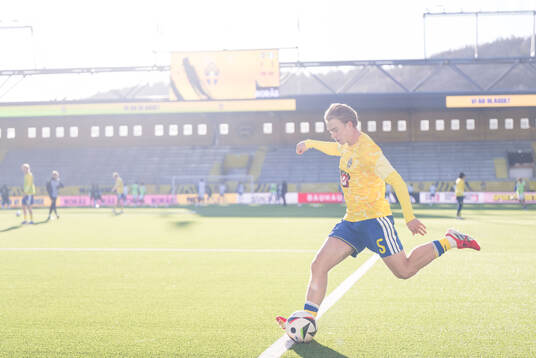 Noah Tolf of Sweden ahead ofof the UEFA Under-21 qualifier