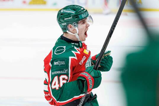 Frölundas Dominik Egli jublar