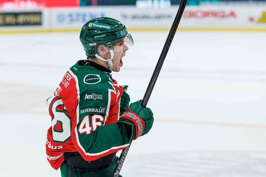 Frölundas Dominik Egli jublar