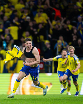 Viktor Gyökeres of Sweden celebrates