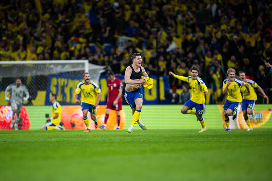 Viktor Gyökeres of Sweden celebrates