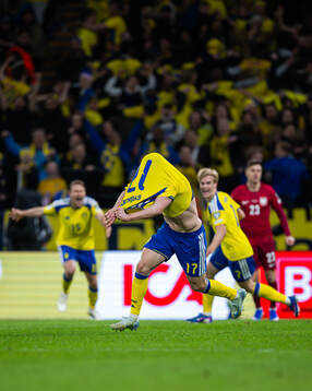 Viktor Gyökeres of Sweden celebrates
