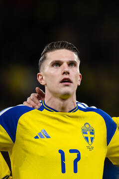 Viktor Gyökeres of Sweden at line up