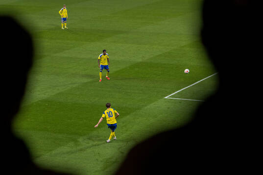 Anthony Elanga and Benjamin Nygren of Sweden