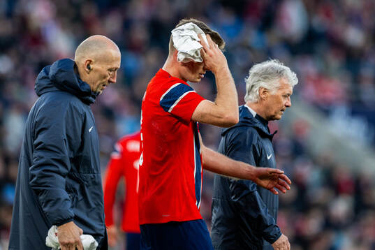 Alexander Sørloth of Norway is injured