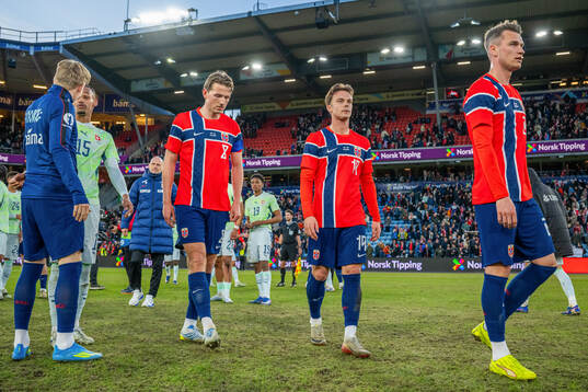 Sander Berge and Felix Horn Myhre of Norway