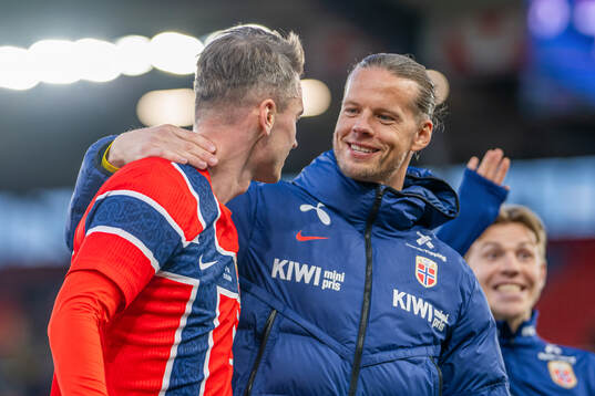 Odin Bjørtuft and goalkeeper Ørjan Håskjold Nyland of