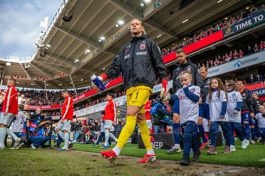 Goalkeeper Ørjan Håskjold Nyland of Norway enters the