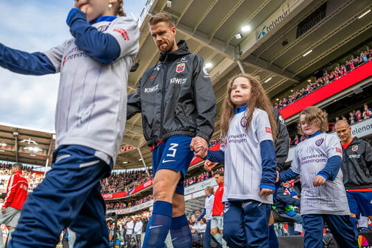 Kristoffer Ajer of Norway enters the pitch